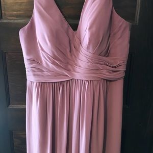 Floor length dusty lavender maternity dress